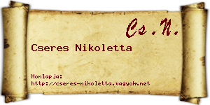 Cseres Nikoletta névjegykártya