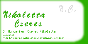 nikoletta cseres business card